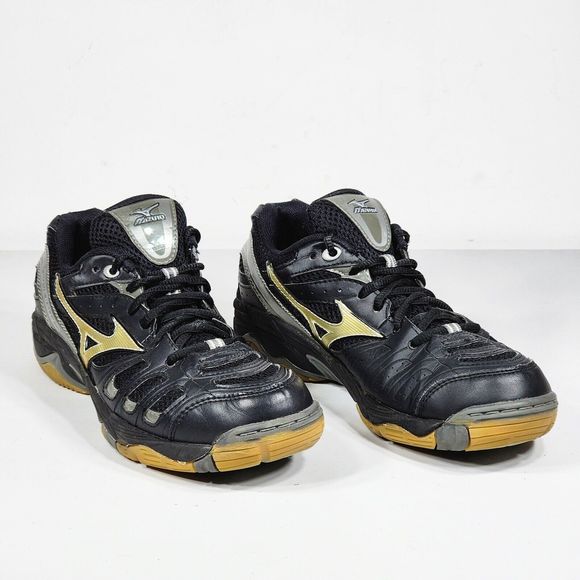 Mizuno Shoes Mizuno Wave Rally Black Gold Volleyball Shoes Womens